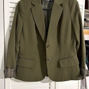 New York & Company Olive Green Blazer Jacket